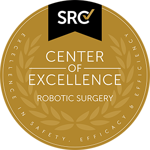 SRC Center of Excellence - Robotic Surgery seal; excellence in safety, efficacy and efficiency